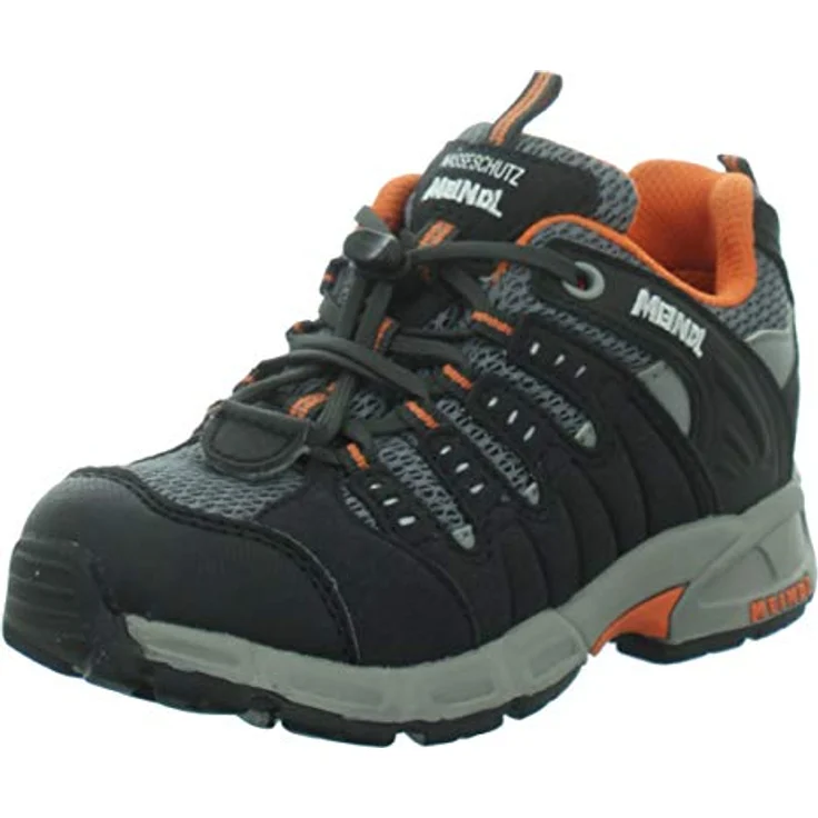 Meindl Snap Junior, Midcut Wanderschuhe für Kinder, grafit/orange, atmungsaktiv und robust – Bild 1