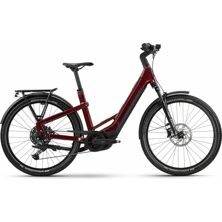 Winora YAKUN X10 LOW i800Wh Cityrad mit 10-Gang Schaltung, warm rot, Rh S