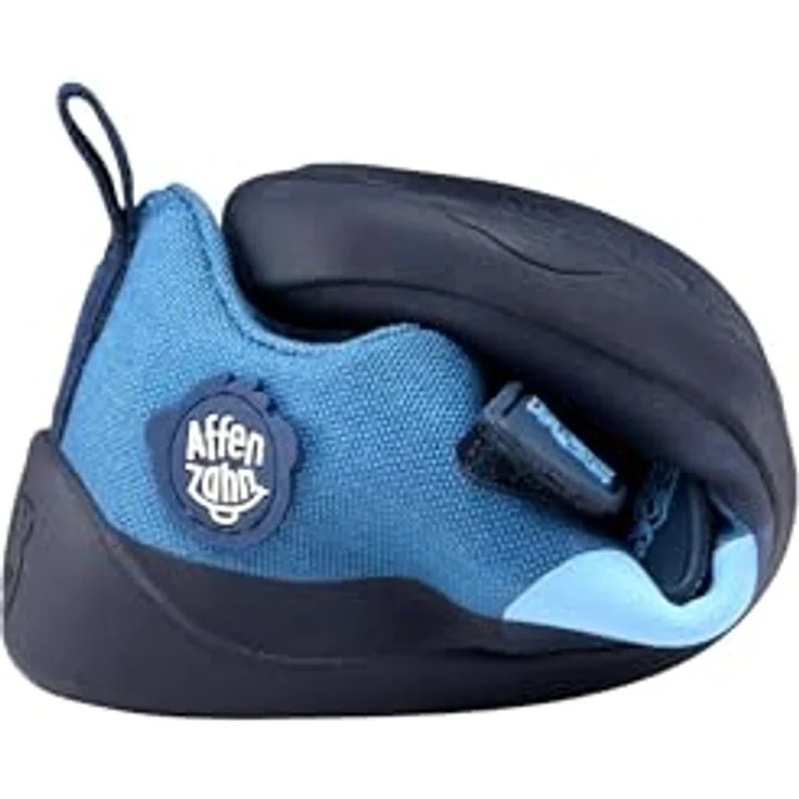 Affenzahn Kid's Barfussschuh Baumwolle Lucky, Unisex Kletterschuhe mit Gummisohle, Klettverschluss, Größe 26, Blau – Bild 6