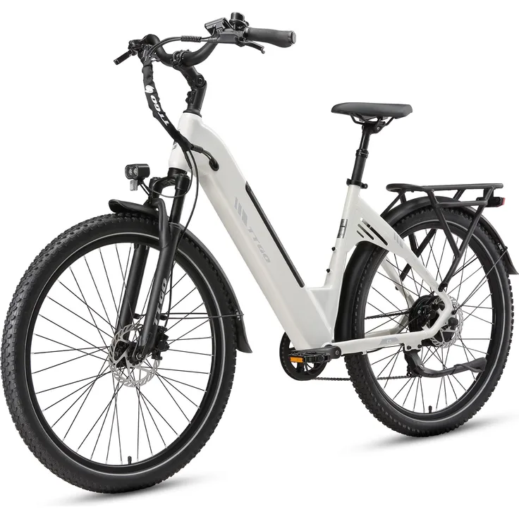 VANKEL E-Bike Cityrad 28x2,4 Zoll, 250 W Hinterradmotor, 110 km Reichweite, 7-Gang Shimano, ZOOM Federsattelstütze, 648 Wh, Tiefeinstieg