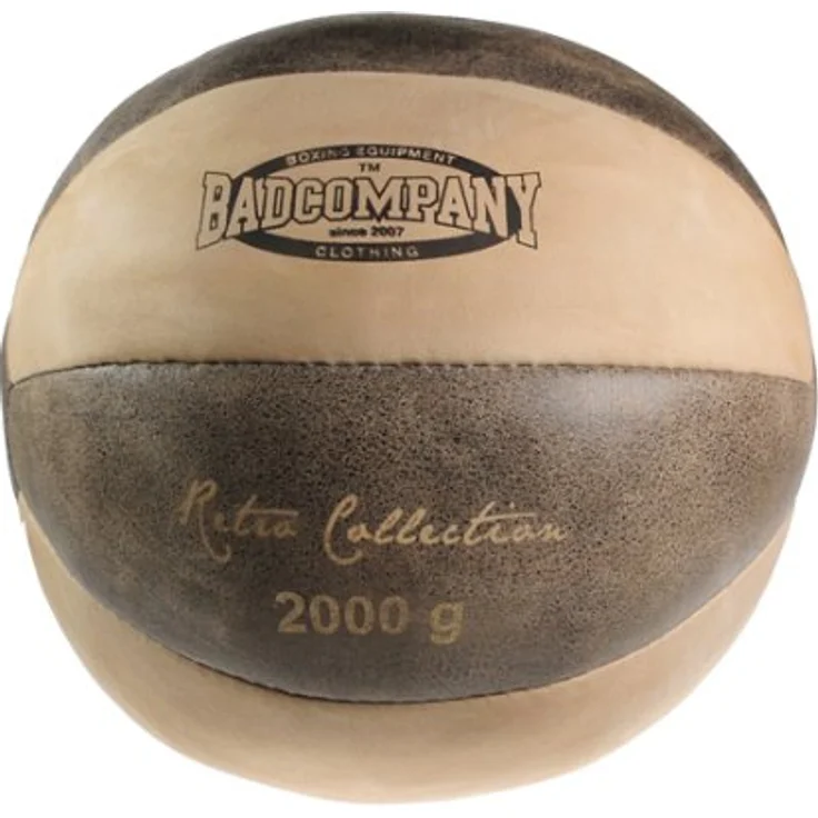 Bad Company I Retro Medizinball 2 Kg I Vollball aus Leder I Braun – Bild 2