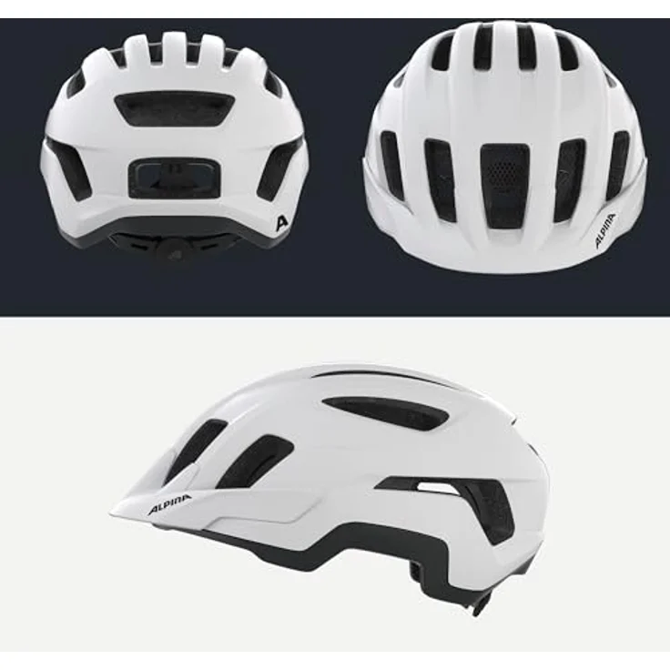 ALPINA Trekking-Fahrradhelm Paranus, weiß, leicht, stoßabsorbierend, mit Flynet und großer Luftzirkulation – Bild 4
