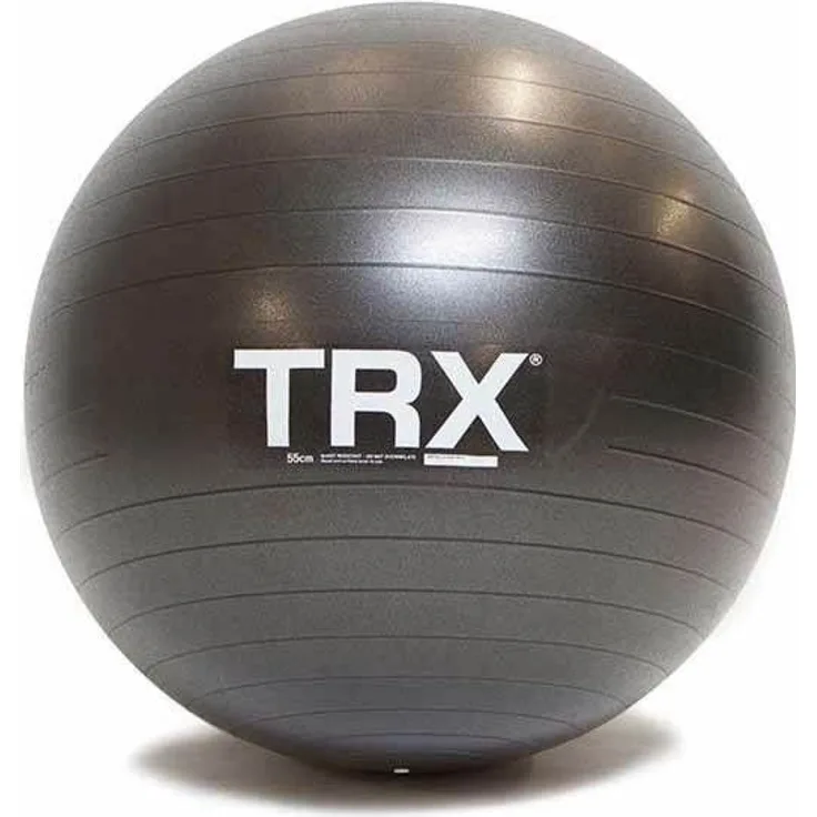 TRX Stability Ball 55 cm, Fitnessball mit Anti-Burst Technologie, schwarz