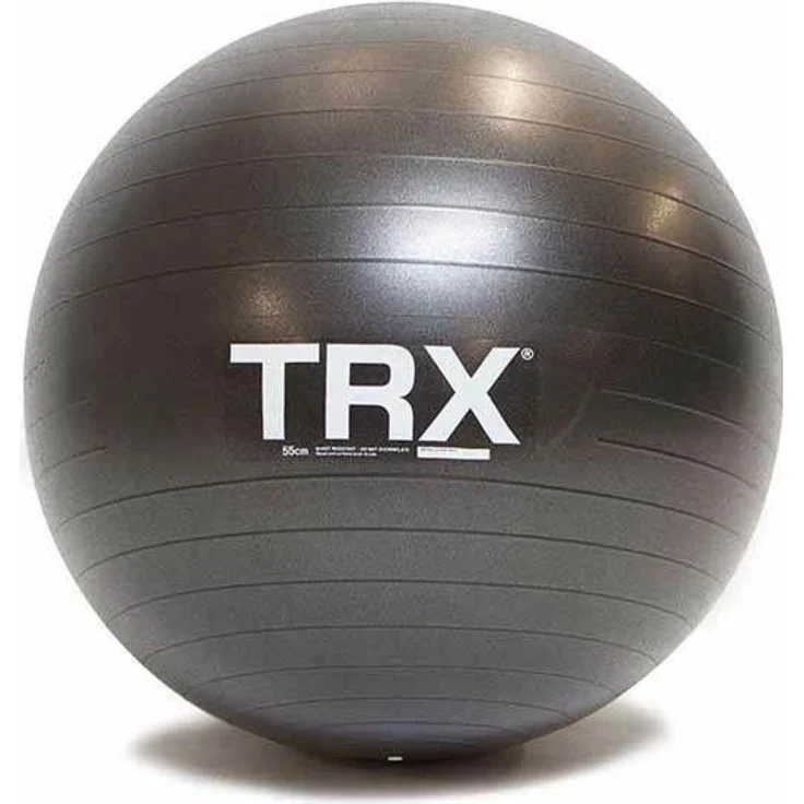 TRX Stability Ball 55 cm, Fitnessball mit Anti-Burst Technologie, schwarz