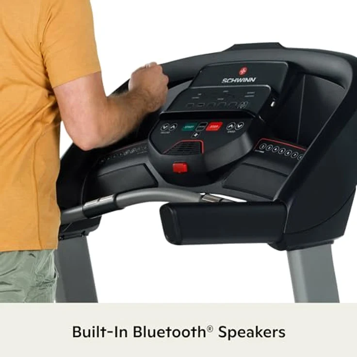 Schwinn Fitness SFT4.1, elektrisches klappbares Laufband mit 18 km/h, 10% Steigung, 140 × 50 cm Lauffläche, Bluetooth FTMS, SoftDrop, leise, inkl. 2 Monate JRNY gratis – Bild 5