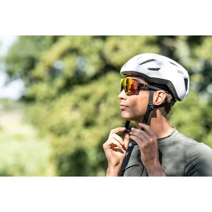 BBB Condor 2.0 M, MTB-Helm in glanz weiss mit Omicron-Befestigungssystem, Insektenschutznetz und Rücklichthalter, 52-58 cm – Bild 4