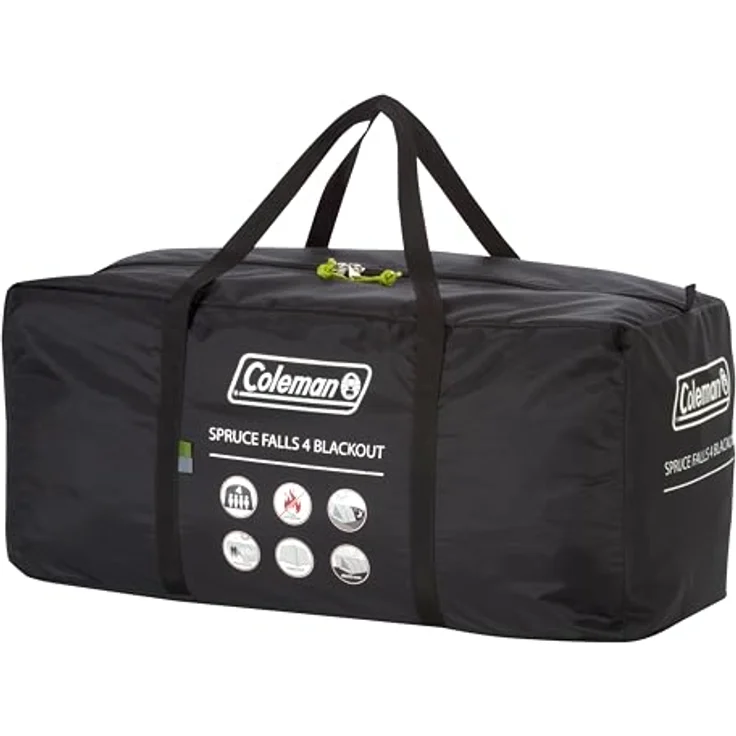 Coleman Spruce Falls 4 Zelt, 4 Personen Vis-a-Vis Familienzelt mit 2 XXL-Schlafkabinen, 3000 mm wasserdicht, eingenähte Bodenplane, Schwarz – Bild 5