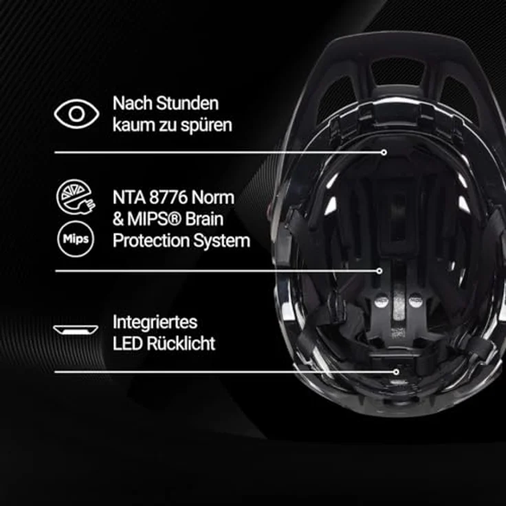 KED Pector ME-1 Mountainbike Helm, NTA 8776, MIPS, BOA Fit System, FIDLOCK, 14 Belüftungsöffnungen, 350g, verstellbares Visier, Olive matt, Größe M (52-58) – Bild 4