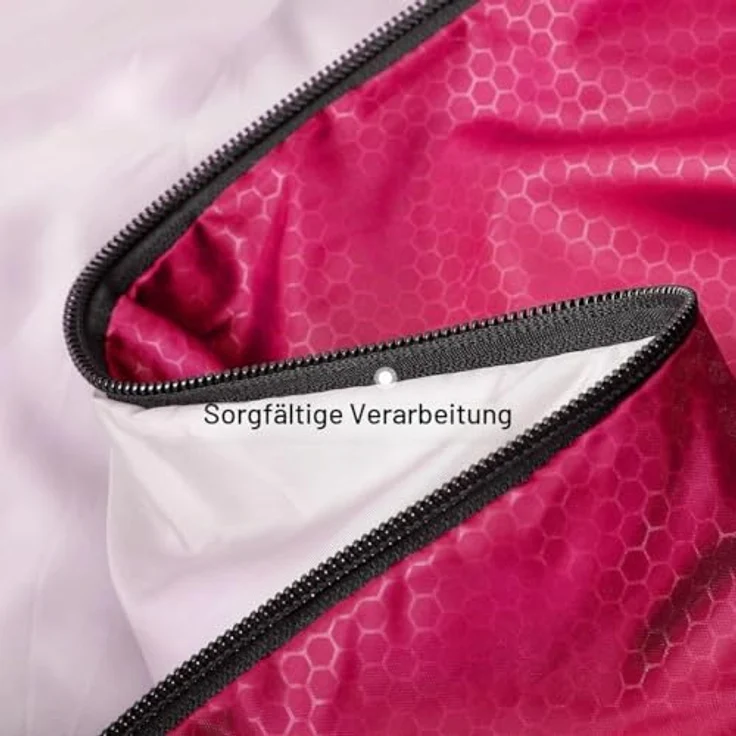 Coolzon Outdoor Schlafsack 3-4 Jahreszeiten, ultraleicht, wasserabweisend, bequem und warm, kompaktes Packmaß, rot – Bild 4