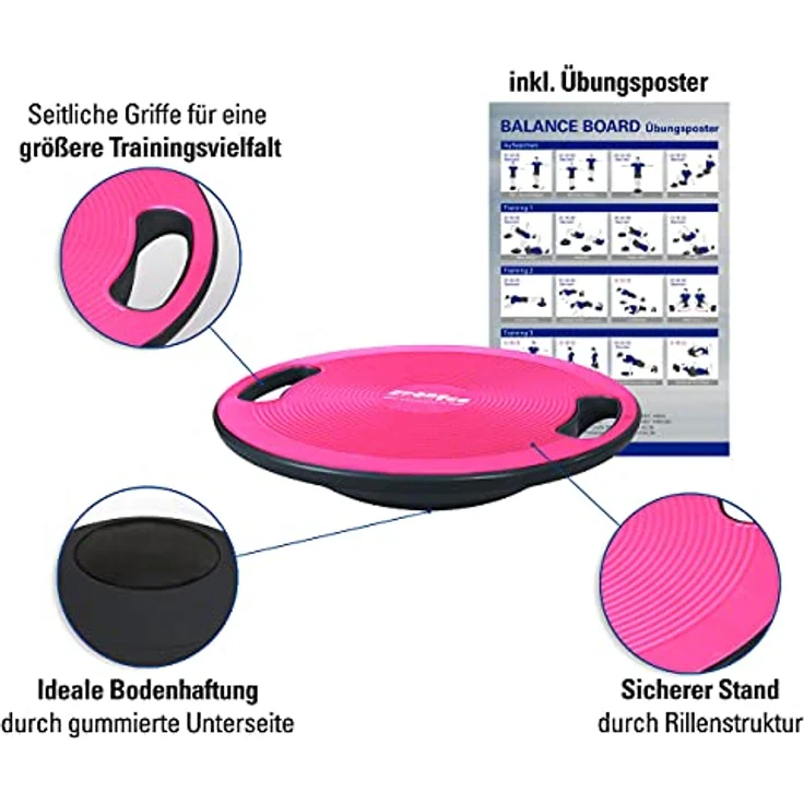 Sport-Tec Balance Board mit Griffen, ø 40 cm – Bild 2