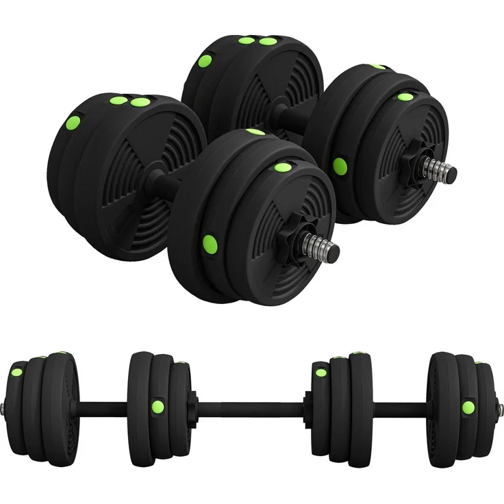 Northio 2-in-1-Hantelset, verstellbar bis 25 kg, rutschfest, schwarz/grün