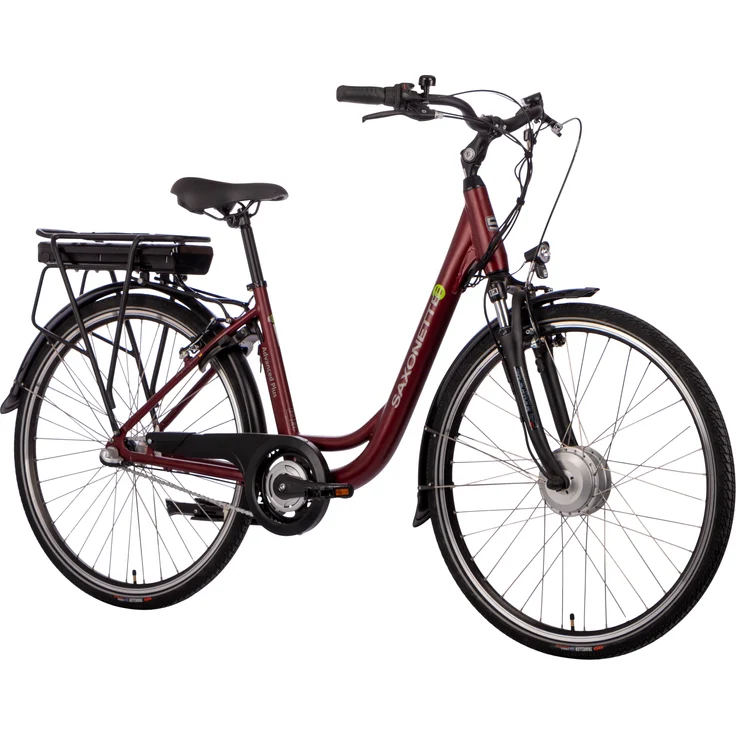 SAXONETTE Saxonette Tiefeinsteiger E-Bike, Advanced Plus Elektrofahrrad, SHIMANO Nabenschaltung, mit integr. Rahmenschloss, 50cm Rahmenhöhe, bordeaux glänzend