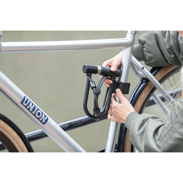 AXA Newton Mini Pro Bügelschloss mit Schlaufenkabel, 100 cm, Sicherheitsstufe 15, gehärteter Stahl – Bild 4