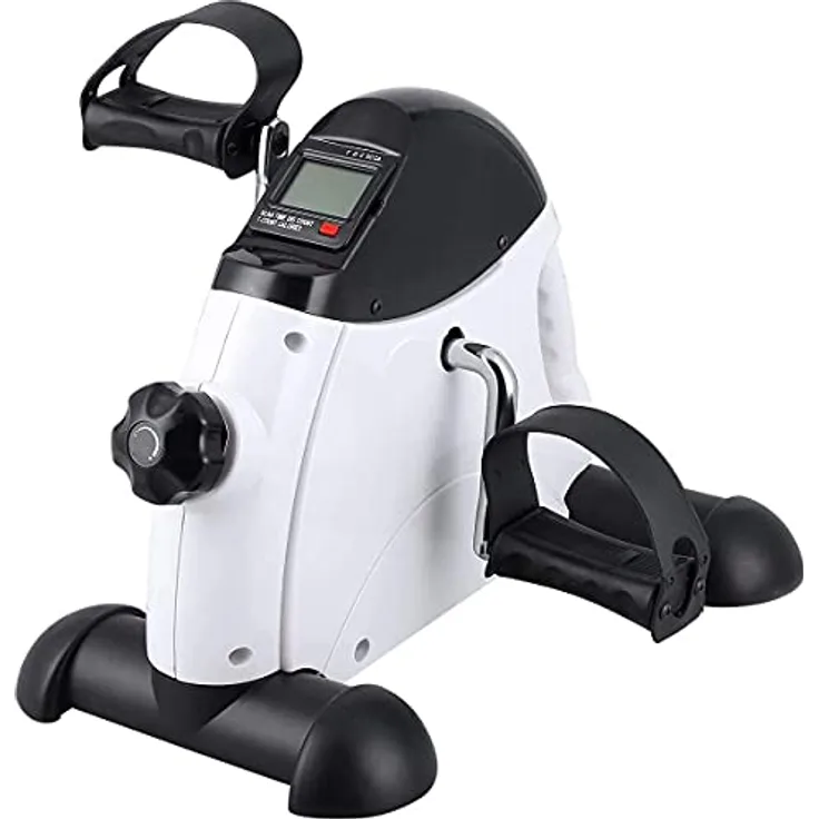 Mini Bike, Uten Arm- und Beintrainer Heimtrainer Zuhause, Pedaltrainer Bewegungstrainer für Senioren mit Display, Einstellbarer Widerstand Fitnessbike Weiss