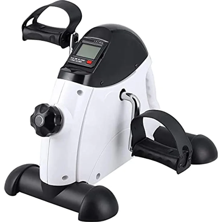 Mini Bike, Uten Arm- und Beintrainer Heimtrainer Zuhause, Pedaltrainer Bewegungstrainer für Senioren mit Display, Einstellbarer Widerstand Fitnessbike Weiss – Bild 1