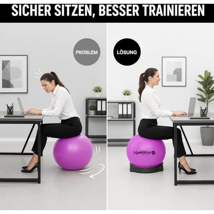 ATC-Ballschale für Gymnastikbälle 42cm bis 75cm, Schale für Fitnessball, Gymnastikball UNIVERSAL, Sitzschale Ball Schale Stopper – Bild 6