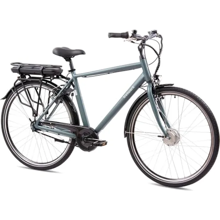 TRETWERK - 28 Zoll E-Bike Herren Pedelec - Mystic grau - E-Citybike Herrenfahrrad mit 7 Gang Shimano Nexus Nabenschaltung - Elektrofahrrad mit Frontmotor 250W, 36V