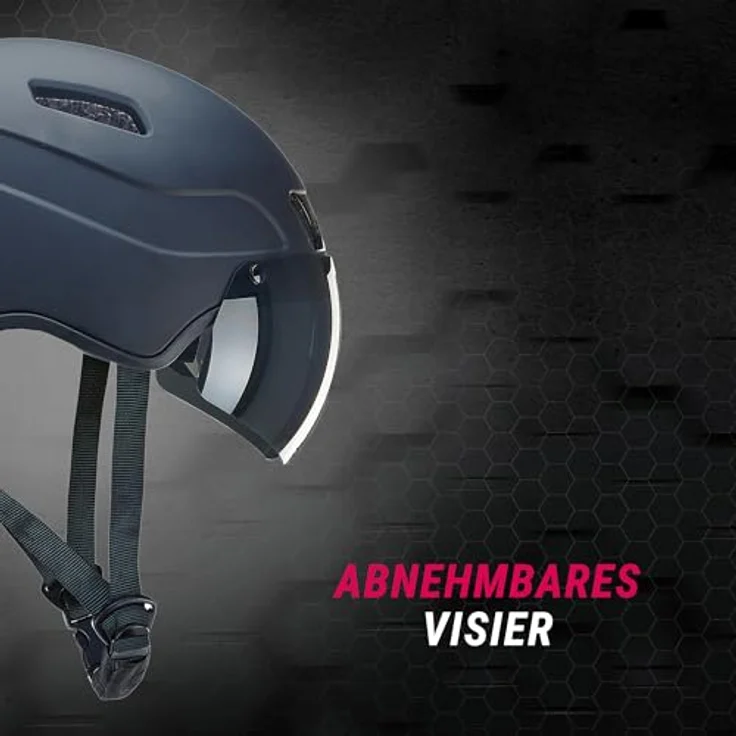 Prophete Smart Fahrradhelm mit Full-HD Kamera, Bluetooth 4.0, LED-Blinker, 54-58 cm, Schwarz – Bild 7