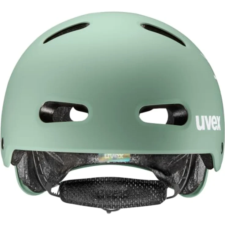 Uvex kid 4 style bam, Fahrradhelm für Kinder mit passiver Belüftung, Größenverstellbar, moss green-papaya matt, 55-58 cm – Bild 2