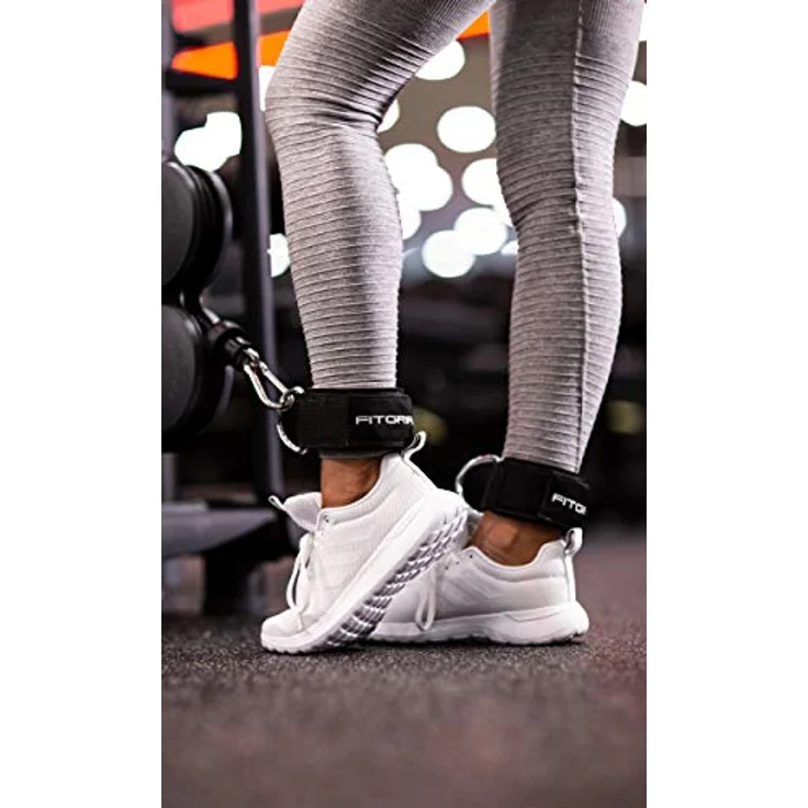Fitgriff Komfort Fußschlaufen (2Stück) - für Fitness Training am Kabelzug - Fußfesseln für Damen und Herren (Black) - Preisvergleich – Bild 2