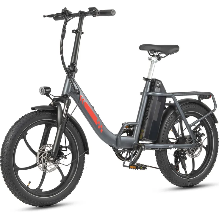 VANKEL E-Bike Cityrad Mule, Faltbares Pedelec mit 250W Motor, 48V 20Ah, 120 km Reichweite, 7-Gang Shimano, hydraulische Scheibenbremsen, 20 Zoll Offroad-Reifen