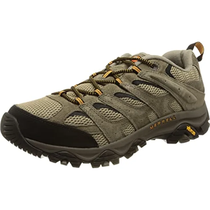 Merrell MOAB 3 Wanderschuh, leichter Herren Wanderschuh mit robustem Leder-Obermaterial und profilierter Gummi-Sohle für sicheren Halt