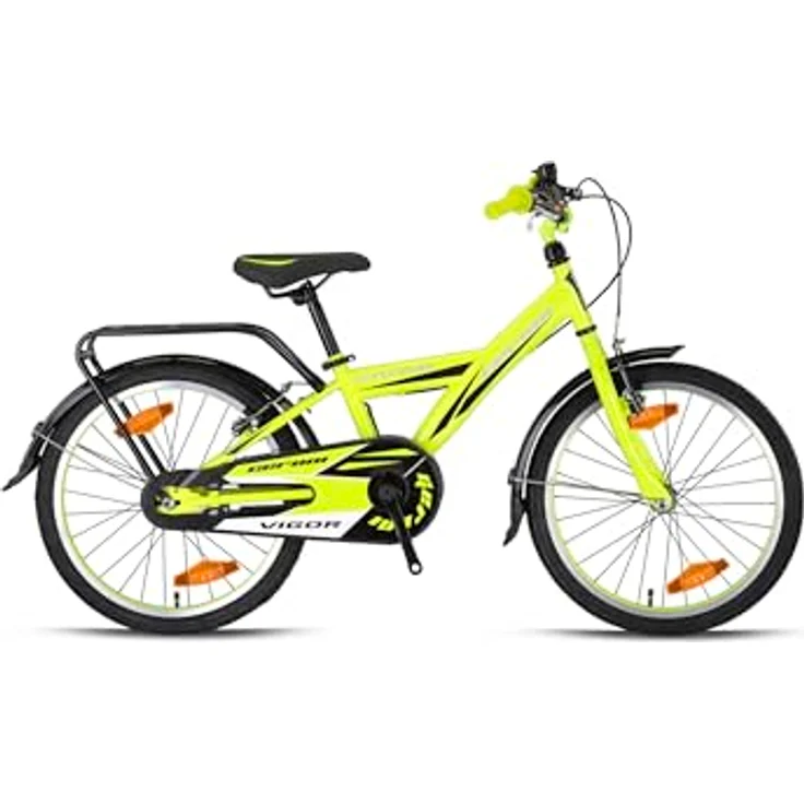 Rezzak 20 Zoll Jungen Fahrrad Gelb mit Reflektoren Schutzblech V-Bremse und Rücktrittbremse Alter ab 7 Jahre NEU-080 - Preisvergleich – Bild 2