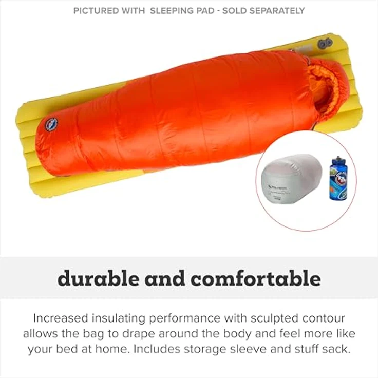 Big Agnes Wolverine 20, Kinder Schlafsack mit Kunstfaserfüllung, wasserabweisend, optimierte Form für besseren Schlafkomfort – Bild 4