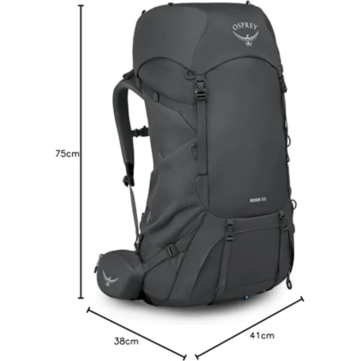 Osprey Rook Trekkingrucksack 75 cm, grau, 100% Polyester, 38 cm x 41 cm – Bild 8