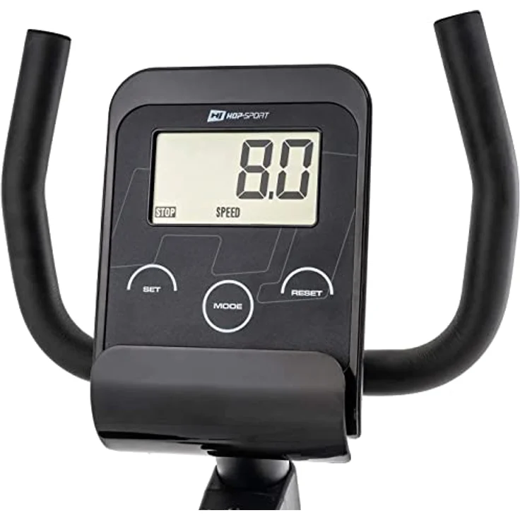 Hop-Sport Root Liegeergometer - Liegeheimtrainer mit Handpulssensoren, 9,5 kg Schwungmasse, 8 Widerstandsstufen - Sitzergometer max. Benutzergewicht 120 kg (Silber) – Bild 4