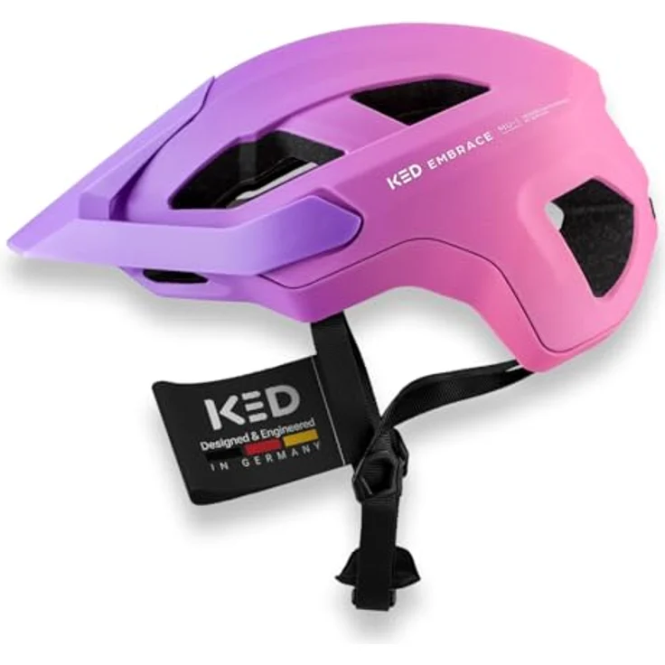 KED MTB-Fahrradhelm EMBRACE, VIOLET PINK MATT, höhenverstellbares Visier, Inmold-Technologie – Bild 1