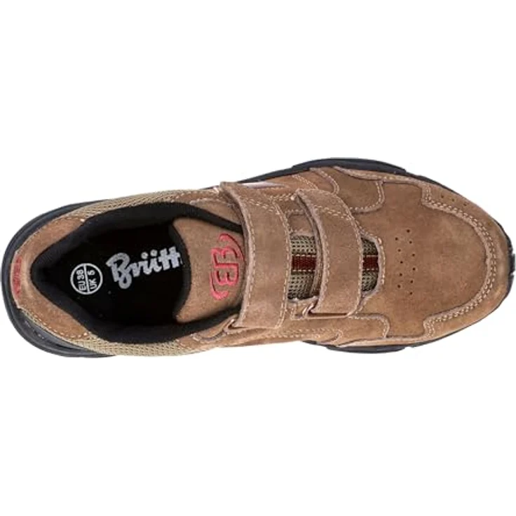 BRÜTTING Freizeitschuh Herren Klettverschluss Circle V, Veloursleder in braun/bordeaux/schwarz, mit auswechselbarer Textileinlegesohle und profilierten CME-Laufsohle – Bild 5