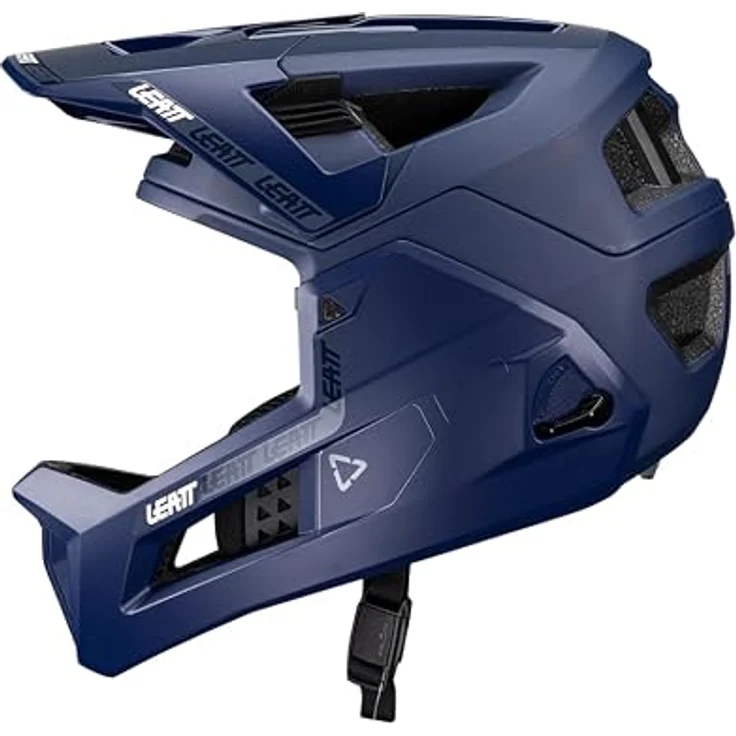 Leatt Helmet MTB Enduro 4.0, Fullface-Helm mit 360° Turbine Technologie, abnehmbaren Kinnbügel und Fidlock Magnetverschluss, blau, Größe L – Bild 5