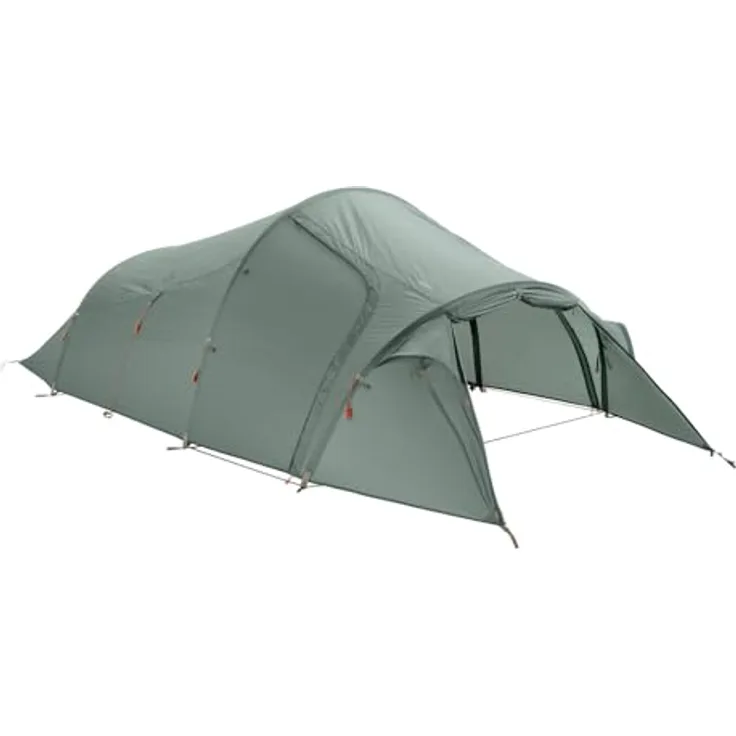 VAUDE 3-Personen-Zelt Allround Ferret XT 3P, Agave, 3 Eingänge, geräumige Apside, schneller Aufbau