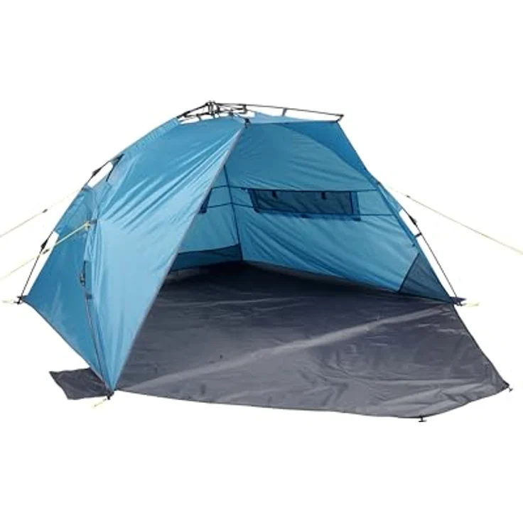 Uquip Speedy Strandzelt & Strandmuschel, 2.50 kg, Grau-Blau, innovatives Schnellaufbausystem, 115 cm Höhe, robustes Polyester – Bild 1