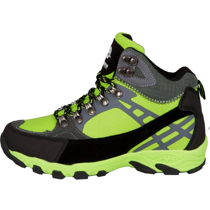 GUGGEN Mountain M011 Damen Wanderstiefel, knöchelhoch, mit verstärkter Schuhspitze, atmungsaktiv, grün