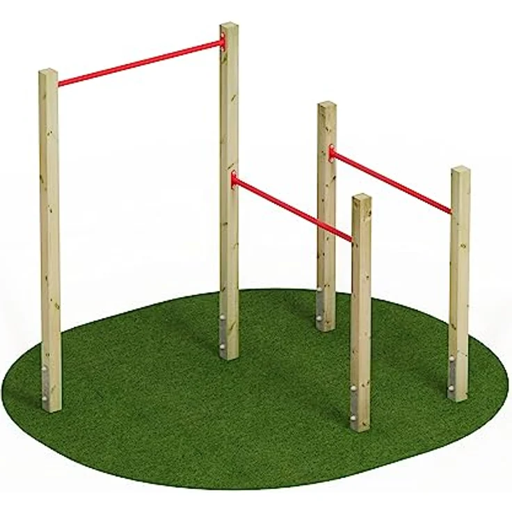 Wickey Fitnessgerät - Fit Base 505 - Outdoor Fitnessstudio mit Klimmzugstange, Holz aus Europa, wetterfest – Bild 5