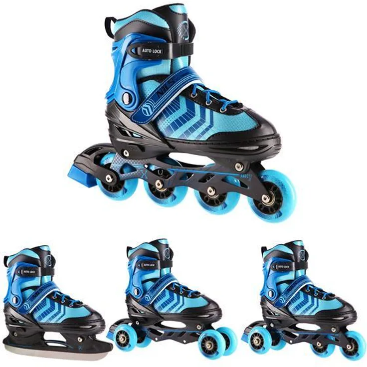 Nils Extreme Nh18192A Schwarz-Blau Gr.l(39-43) Schlittschuhe 4In1