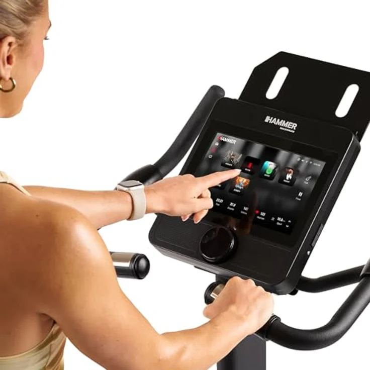 HAMMER Ergometer UB 8000 ´25, leiser Heimtrainer mit 10,1" Touch-Display, vorinstallierten Apps Kinomap & Zwift, 14 kg Schwungmasse, 17 Programme, bis 150 kg Nutzergewicht – Bild 2