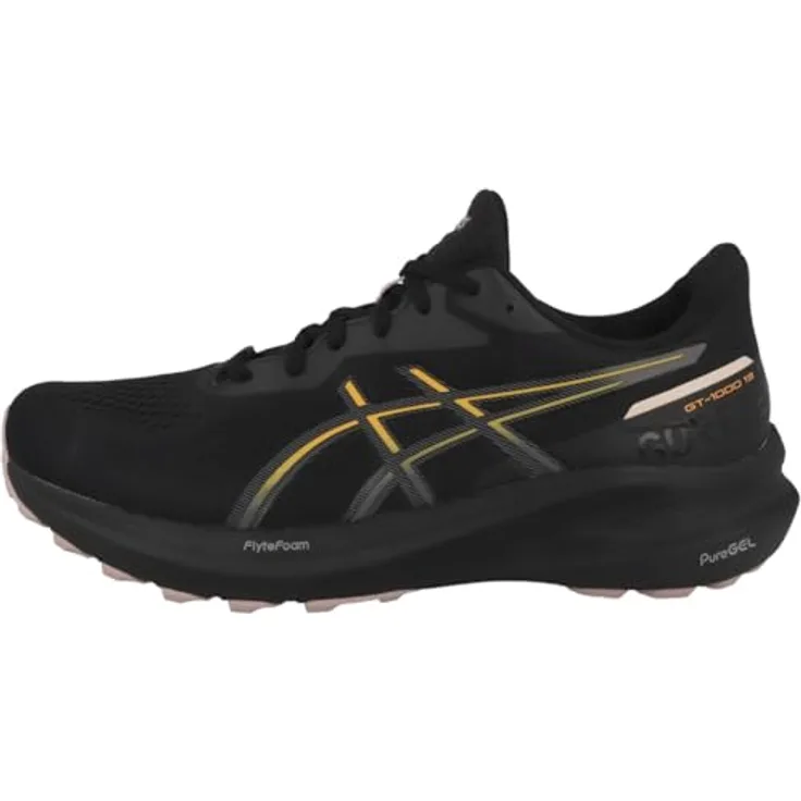 ASICS Performance GT-1000 13 GTX, Damen Laufschuhe mit FlyteFoam-Technologie und Gore-Tex, Schwarz