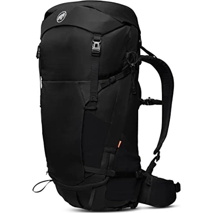 Mammut Lithium 40, Wanderrucksack 40 L mit anpassbarer Rückenlänge, schwarzer Farbe, Recyclingmaterialien und abnehmbarer Regenhülle