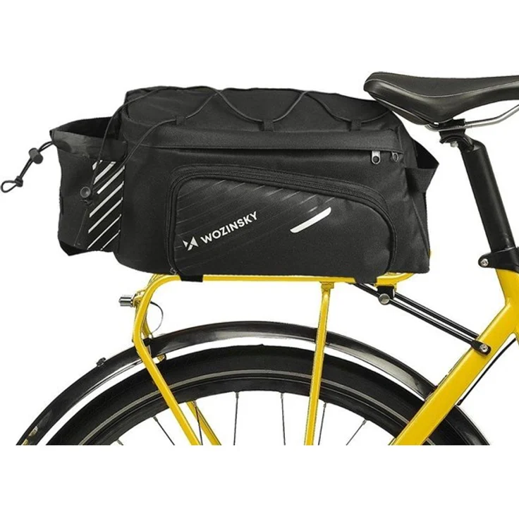 Wozinsky Bike Pannier Rack Bag WBB22BK, 9L mit Schultergurt und Regenschutz, schwarz – Bild 7