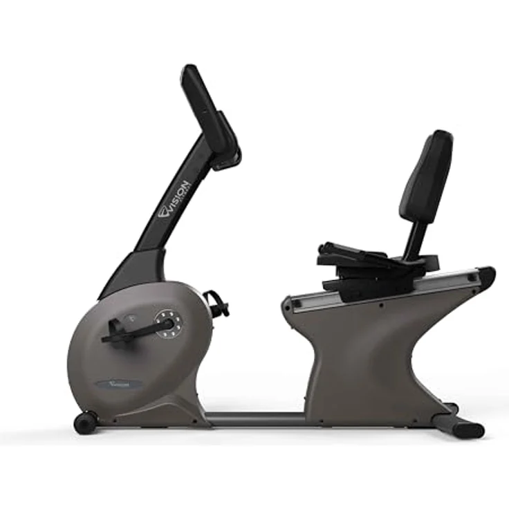 Vision Fitness R60 Halbliege-Ergometer, stromloser Generatorbetrieb, bis 182 kg, 25 Widerstände, LED-Konsole – Bild 2