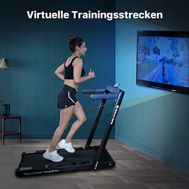 Mobvoi Home Laufband Pro,Faltbares für zu Hause,kompatibel mit Smartwatches,virtuelle Trainingspfade,Lauf- und Walking-Trainingsmodi,Bluetooth-Lautsprecher,Fernbedienung,Fitnessübungen,Schwarz – Bild 2