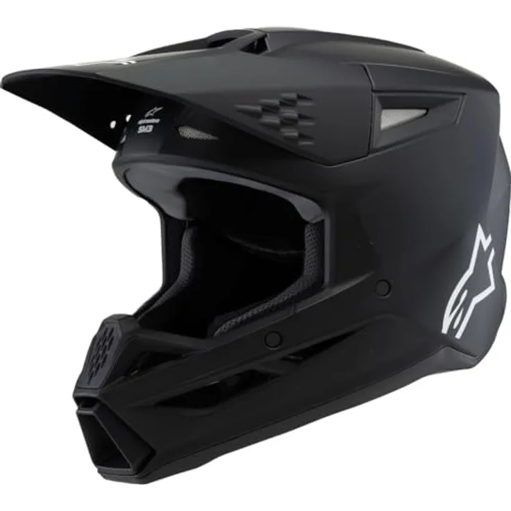 Alpinestars SM3 Youth Helm, Kinder MX- und Offroad-Helm, Schwarz, leicht, mit ECE 06-Zertifizierung