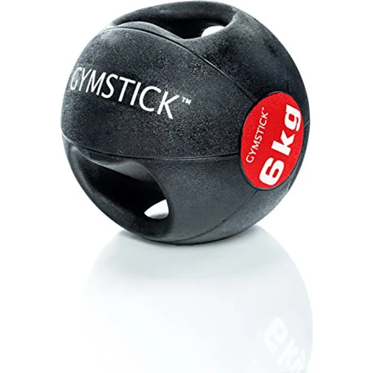 Gymstick Medizinball mit Griffen, ø 25 cm, 6 kg, Rebound-Effekt (farblich sortiert)