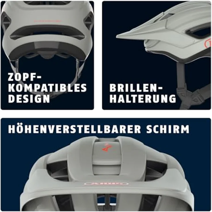 ABUS CliffHanger MTB-Helm, Grau M, mit Zoom Ace Verstellsystem und FidLock Magnetschnalle – Bild 5