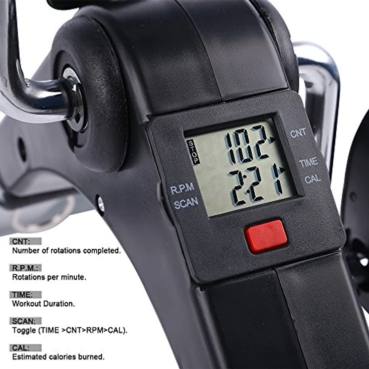 himaly Minibike Heimtrainer Bewegungstrainer Pedaltrainer Trainingsgerät Fitnessgerät mit LCD-Monitor Einstellbarer Widerstand Fahrradtrainer Fitness-Fahrrad Heimfahrrad Beintrainer Zuhause Büro – Bild 2