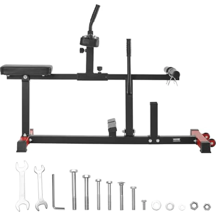 VEVOR sitzende Wadenmaschine UB2912, Kraft-Beintrainer mit 200 kg Tragkraft für Beinübungen, Schwarz + Rot – Bild 9