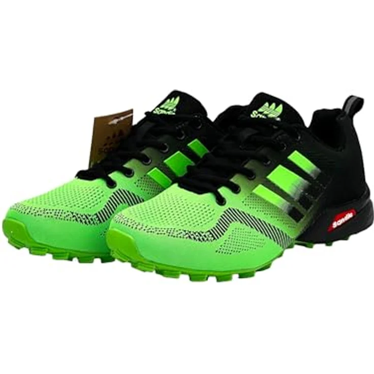 Avior Home Nowalnd Herren Damen Sneaker Laufschuhe, atmungsaktiv und rutschfest, Schwarz/Apfelgrün, Größe 41 – Bild 3